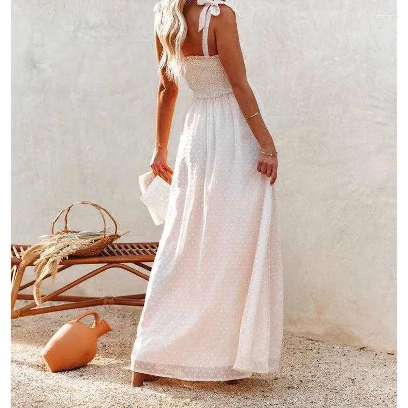 Abiti casual Boho Summer Long Dress Women Holiday Slim Slim Sexy Sundazione Slitta Spaccata Maxi Vestidos Femme 2024