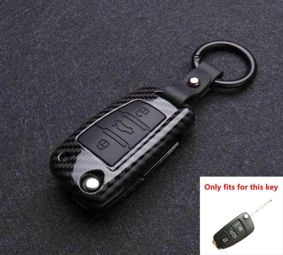 AUDI A3 A4 A5 C5 C6 8L 8P B6 B7 B8 C6 RS3 Q3 Q7 TT 8L 8V S3 KEYCHAIN2466238のAudi A3 A4 A5 C5 C6 8L 8PのAudi A3 A4 A5 C5 C5 C6 8L 8LのABS炭素繊維カーカバープロテクターケースケース