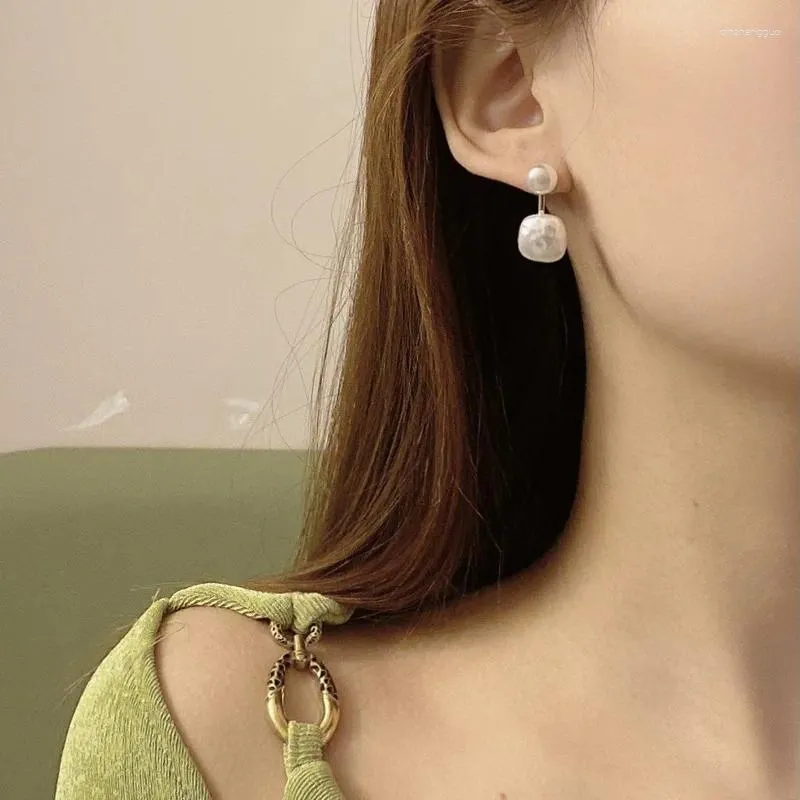 Серьги -грибы элегантный падение темперамента для женщин подарки 925 Серебряные иглы модные украшения имитируют жемчужные серьги
