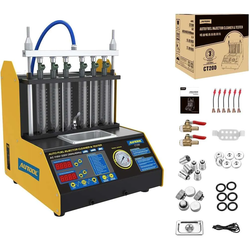 Ultimate Ultrasonic Paliwa Tester wtryskiwaczy - Profesjonalne narzędzie do czyszczenia wtrysku paliwa samochodowego dla 6 -cylindrowych pojazdów benzynowych