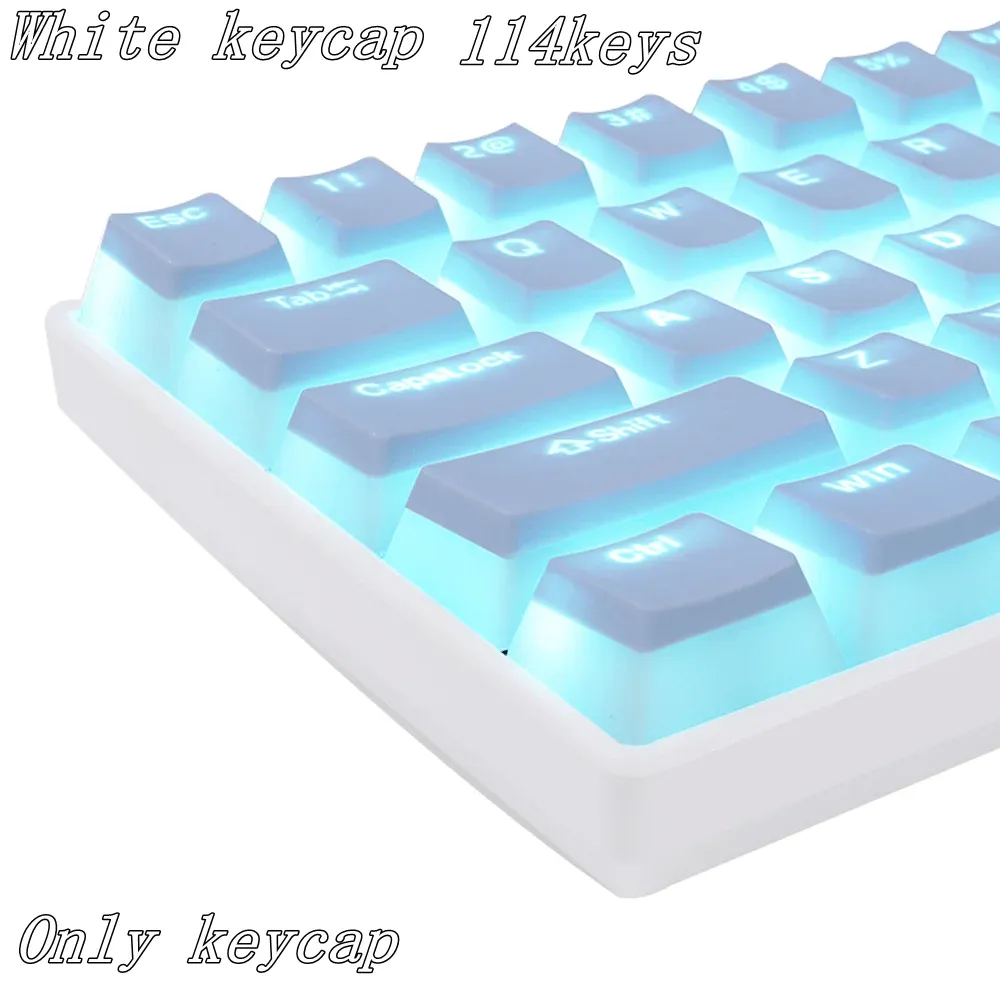 Accessoires Pudding Keycap PBT KEYCAPAPS Profil OEM Profil 114 Clés pour Cherry MX Switch Kit Mechanical Keyboard RV Gamer Gamer Backlit Keyboards Switch