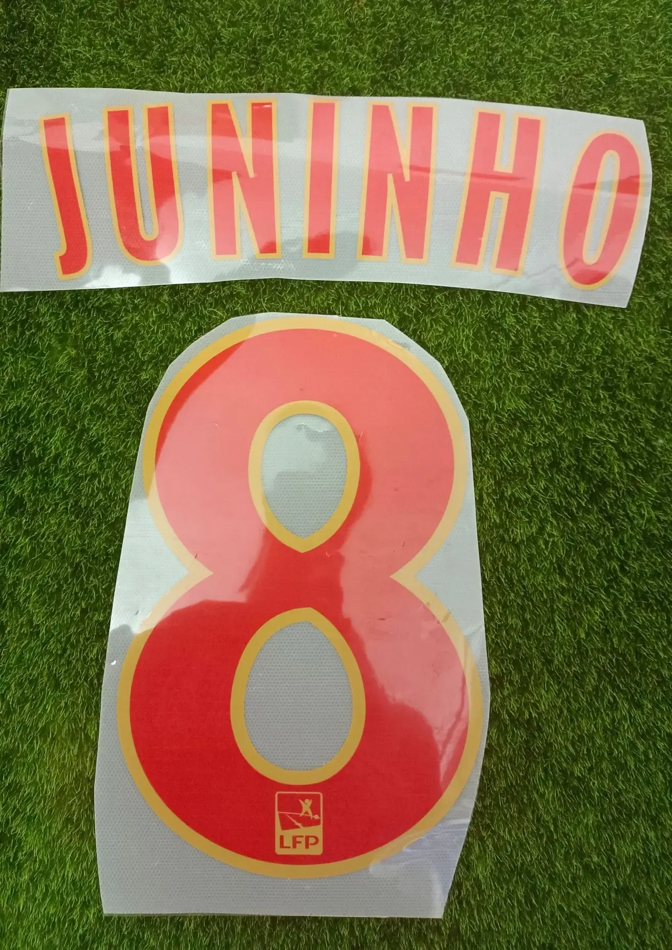 Tillbehör #8 JUNINHO NAMESET CAN DIY Anpassat alla namnnummer Tryck Järn på fotbollspatch Badge