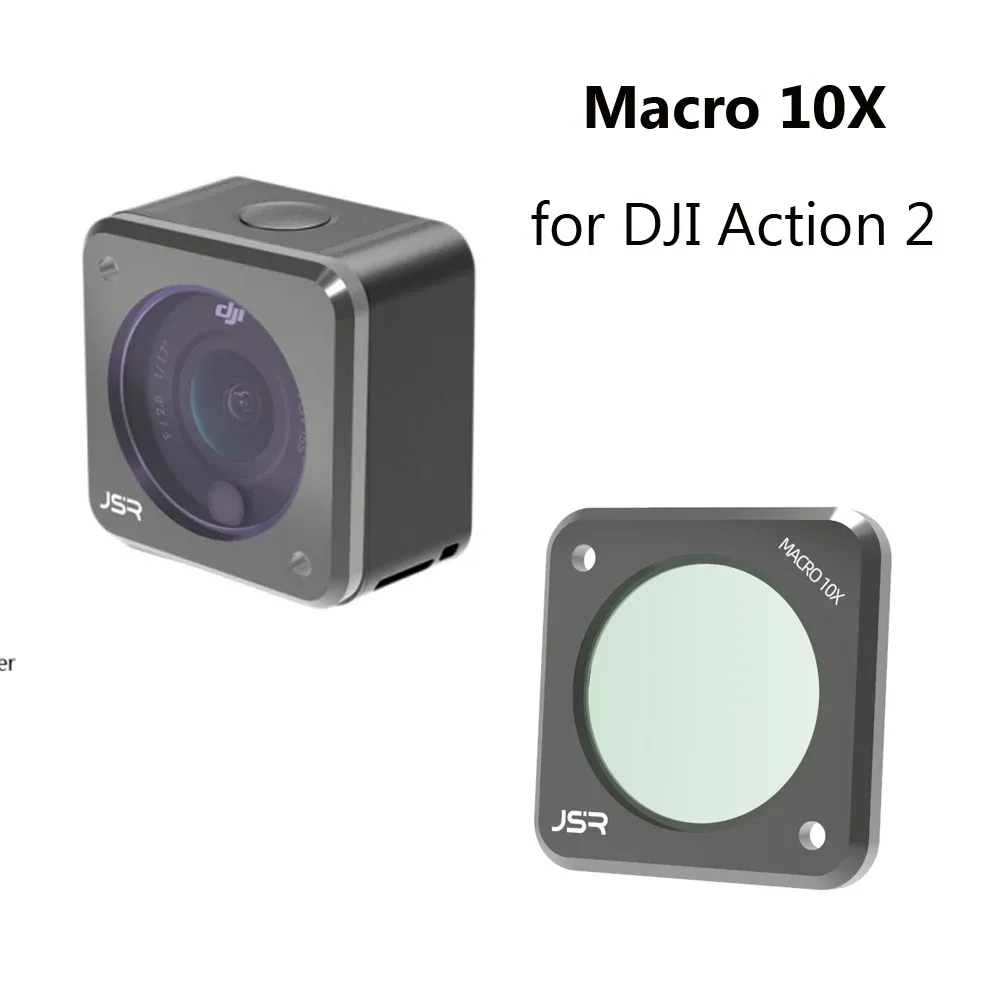 Cameras HD Macro 10x Lens de caméra pour DJI Action 2 Cadre d'aluminium Filtre en verre optique Filtre Vlog Tir pour Osmo Action 2 Accessoires