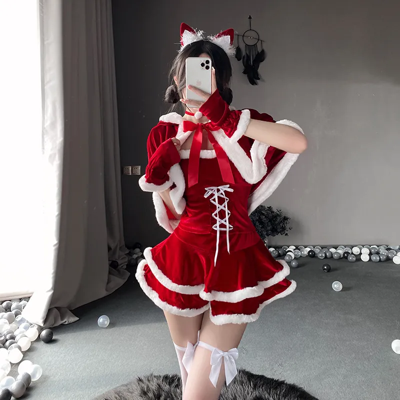 Sexy Christmas Dress Costume Set: Red Skirt, Rabbit Ears & Cat Maid Style.  Shop Now! from Dhgate Basic & Casual Dresses - price 25.43
