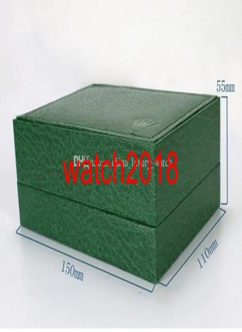 Fornecedor de fábrica 2018 Luxury Green com caixa original Papéis de relógio de madeira Papéis de carteira boxescases Wristwatch Box8242609