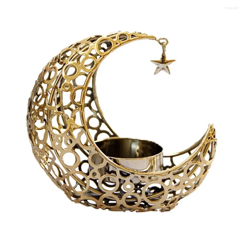 Candle Holders Metal Holder Banquet Candleholder Hollow Decor Wedding Candles Moon Modeling Trim Home Tabletop Ornament Container