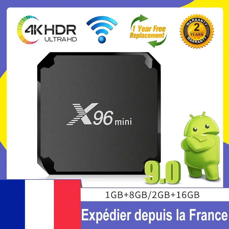 Caixa X96 Mini Android 9.0 TV Box AmLogic S905W Quad Core X96 TVBox Full HD Support 2.4G WiFi H.265 Player Media Player Android Setent Box