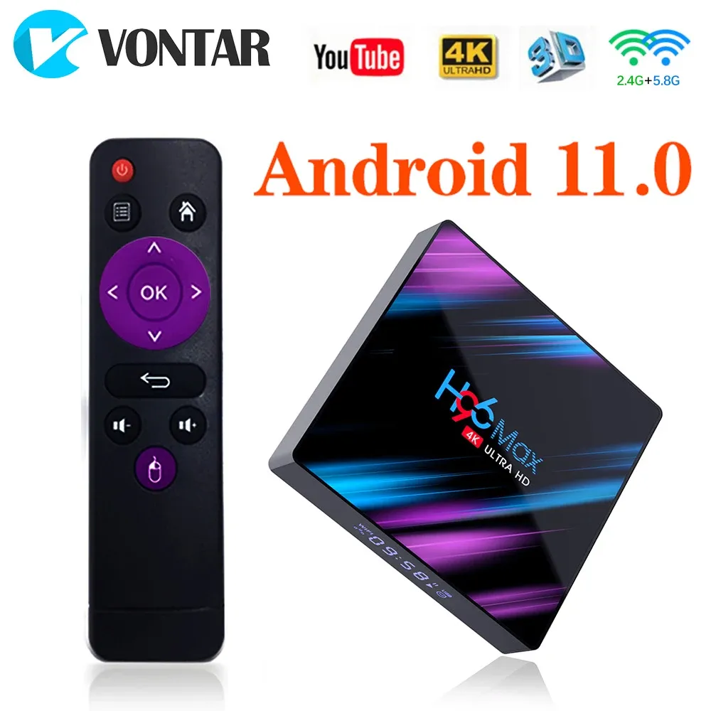 Box H96 MAX RK3318 SMART TV Box Android 11 4G 64GB 4GB 32GB 4K YouTube WiFi Odtwarzarzczyz Multimedialny H96max TVbox Android10 2G 16G DEK