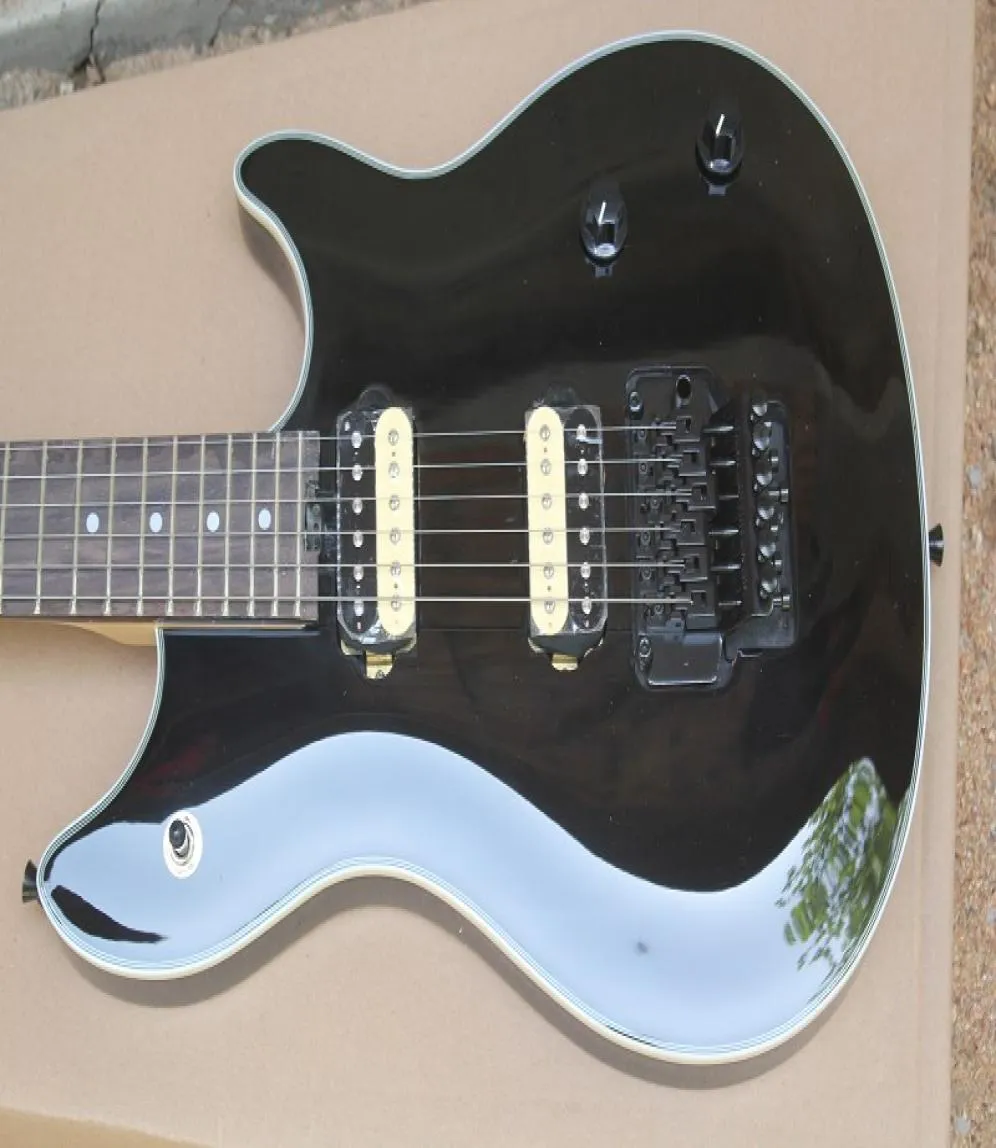 Edward Van Halen Wolf Ernie Ball Exis Gloss Black Electric Guitar Floyd Rose Tremolo Bridge Black Hardware1960389