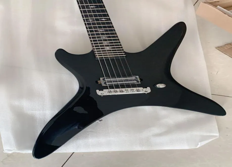 Promoção rica furtiva chuck schuldiner brilho guitarra elétrica ebony fingerboard embrulhando em torno de uma ponte única ponte picku7170791