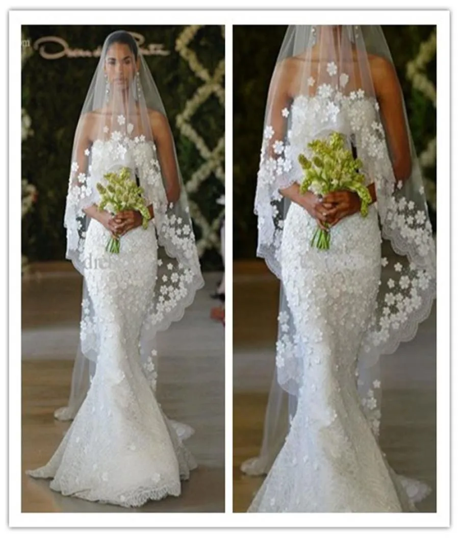 2019 Nowy elegancki syrena Oscar del la Renta Spring Spring Bridal Strape Bezpośrednia koronkowa długość podłogi Suknie ślubne Suknie ślubne na zamówienie Bridal G1740999