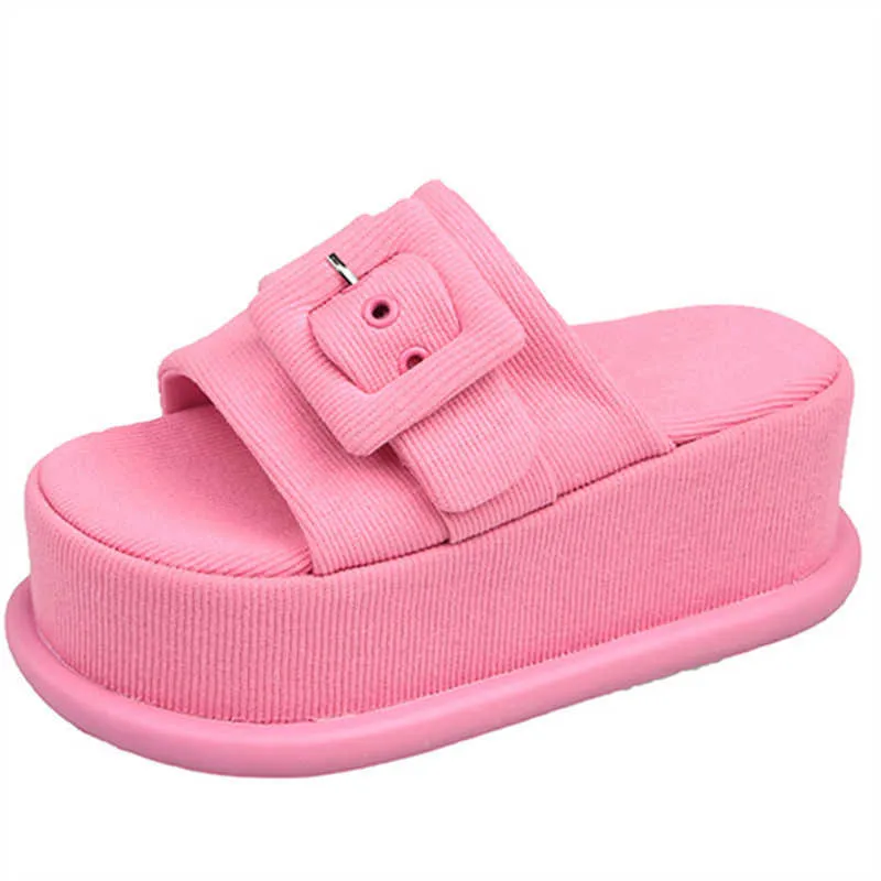 HBP nie ma marki Dropshipping Niestandardowe Chunky Sole Sole Kapta Kobiety Pink Designer Slajdes Kapcieczki