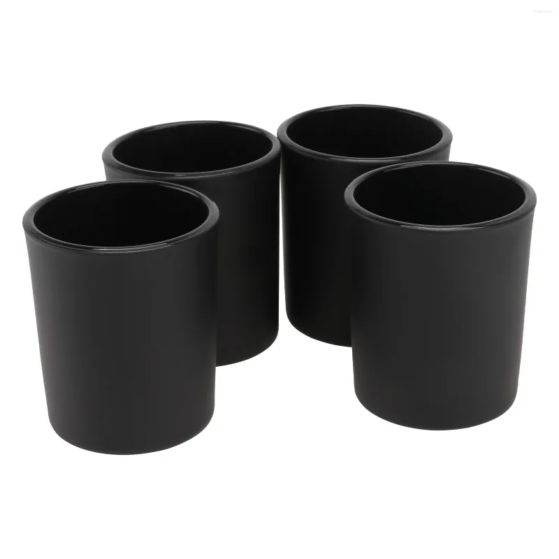 Titulares de vela 4 PCs Black Velas de Vidro Copo Decoração de Tabela Cristal Party Candlestick Party Simple