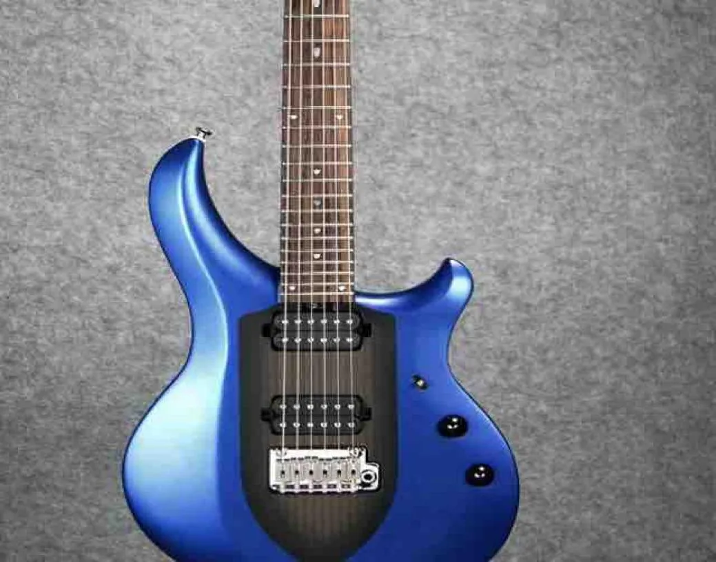 Ernie Ball Music Man John Petrucci Majesty Metallic Blue Electric Guitar Tremolo Bridge Active Pickups 9V Batterij Box Locking 9444545