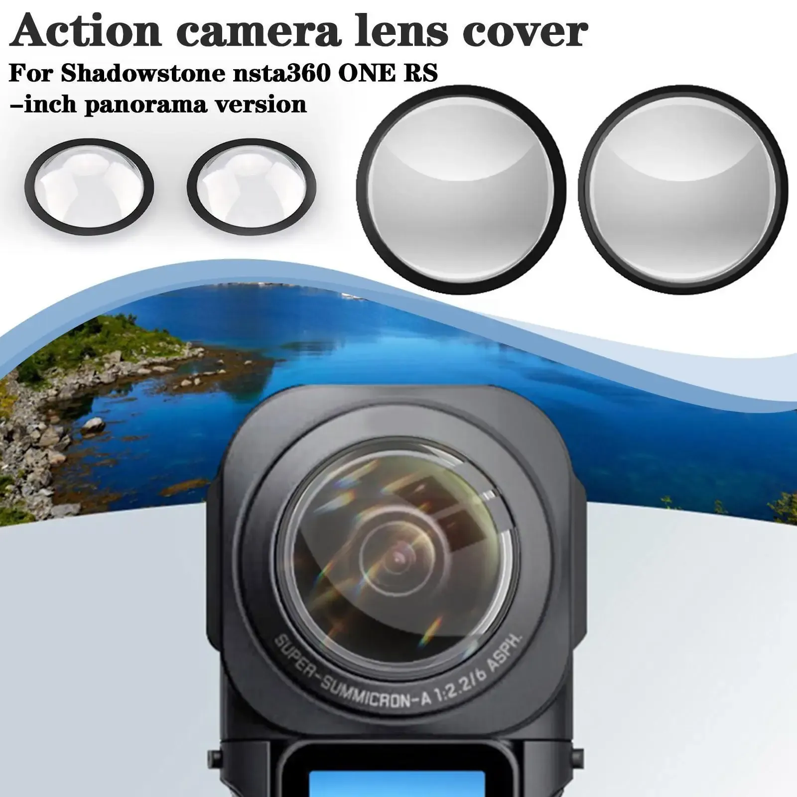 Câmeras Lens Guards Panorâmico Lente Panorâmico Lente Antibump Lente Lente Caps para Insta360 One Rs 1 polegada Panorâmica Lens Acessórios