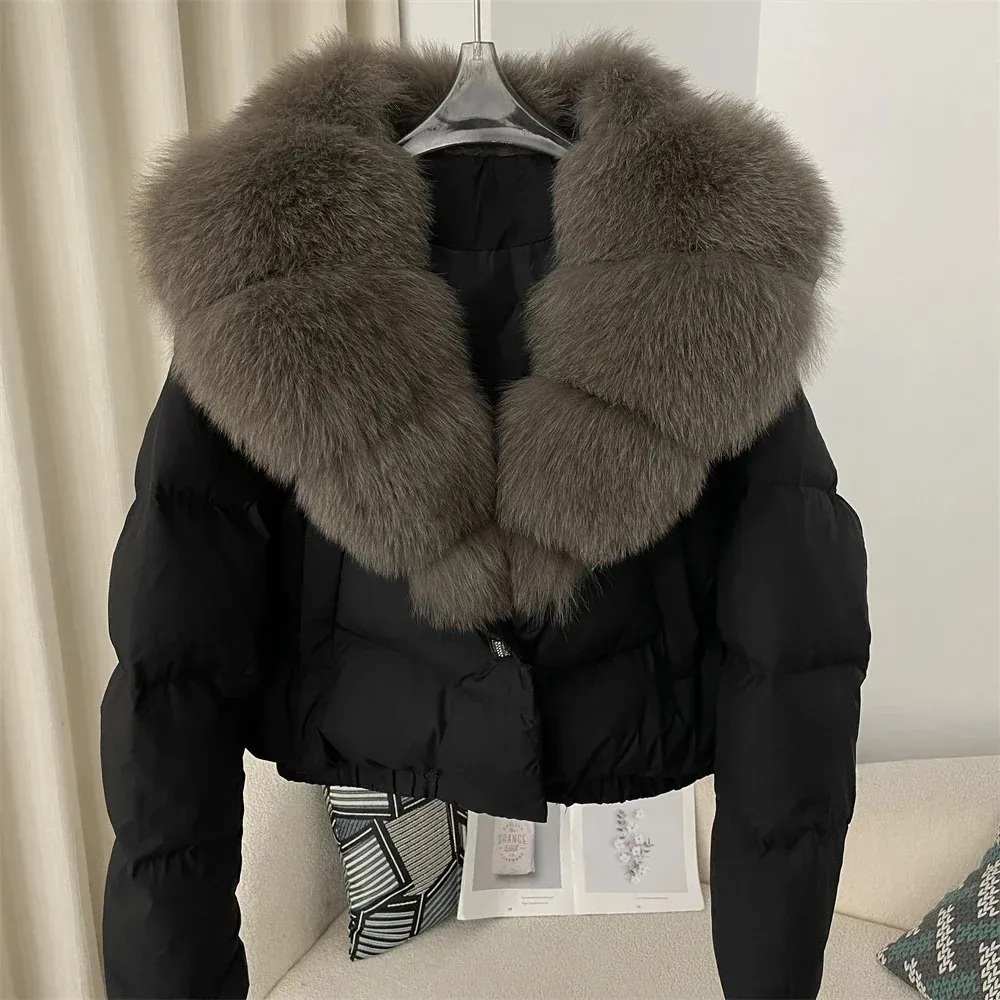 Womens Short Inflatable Bomber Puffer Jacket Womens With Natural 