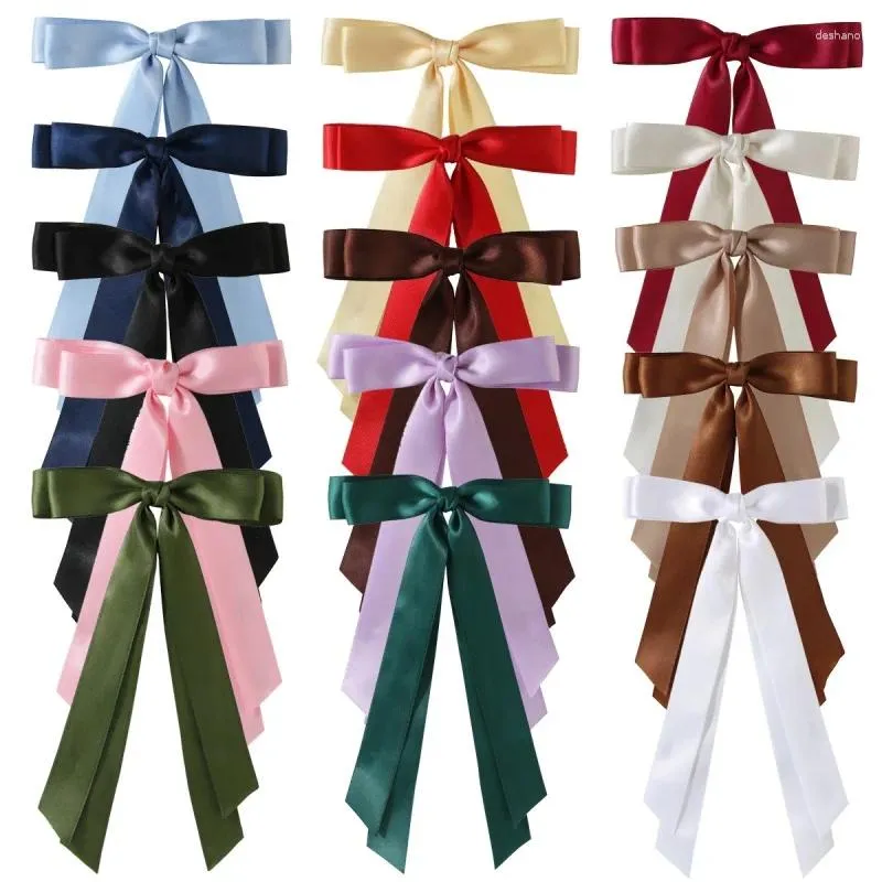 Party Decoration 2/4st Fashionable Cute Double Layer Ribbon Fluttering Hair Clips Girl flätade långa band Bröllopsfödelsedags huvudbonader