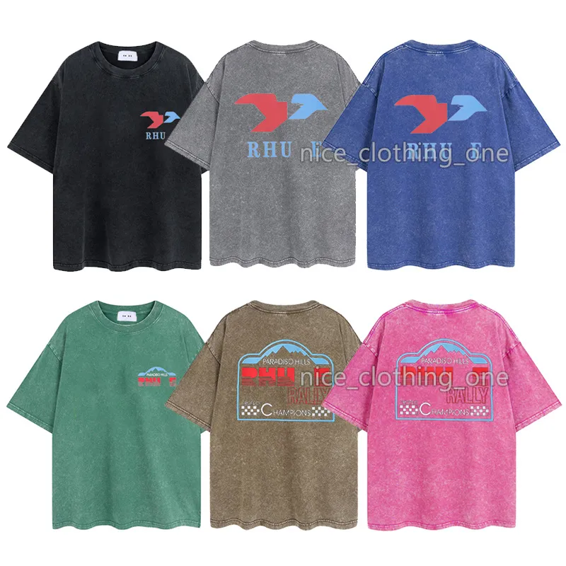 T-shirt pour hommes Rhu T-shirt vintage Retro Washed Shirt Luxury Brand T-shirts Femmes à manches courtes T-shirt Summer T-T-T-Hip Hop Tops Shorts Vêtements Diverses Couleurs-23