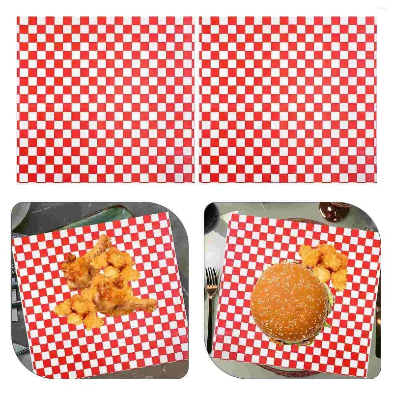 Strumenti da forno 300 pezzi MultiPurpy Burger Pad di avvolgimento rosso Olio Assorbimento di tessuti fritti