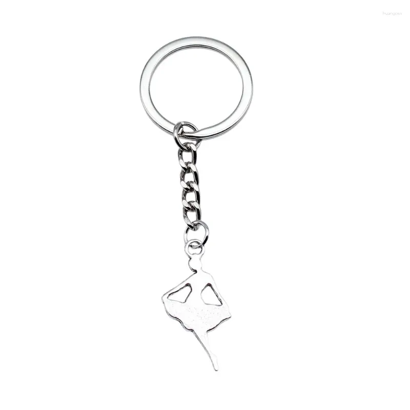 Portachiavi 1pcs ballerina Charms Keychain per borse Accessori Materiali per gioielli Dimensioni anelli fai -da -te 28 mm