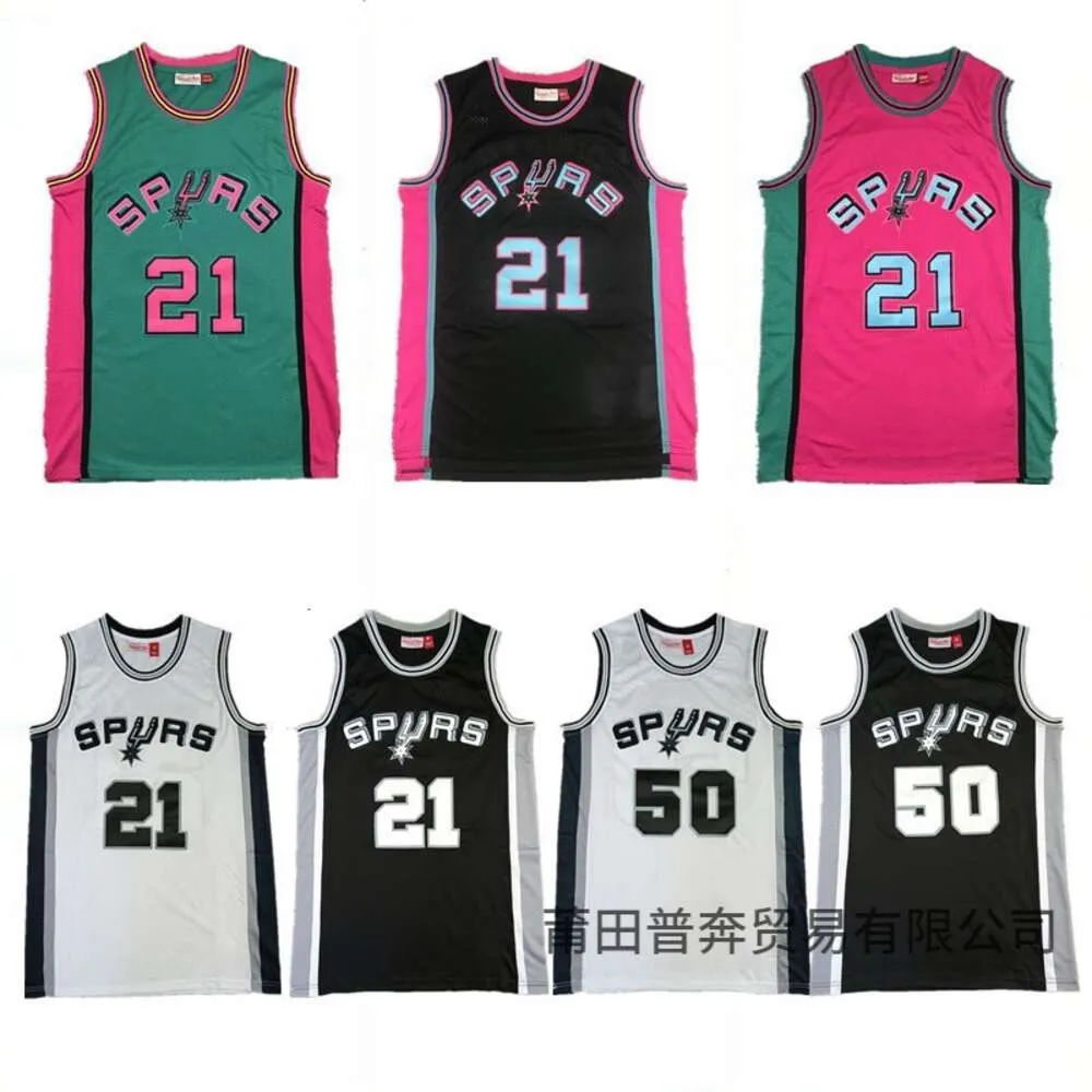 Duncan Jersey Spurs Robinson 자수 농구 정장 남성과 여성을위한 스포츠 탱크 탑 청소년