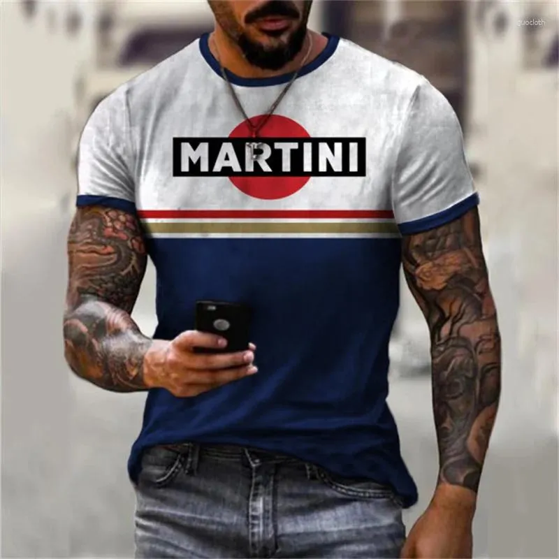 Мужские рубашки Men Men Summer 3d Martini Print Print