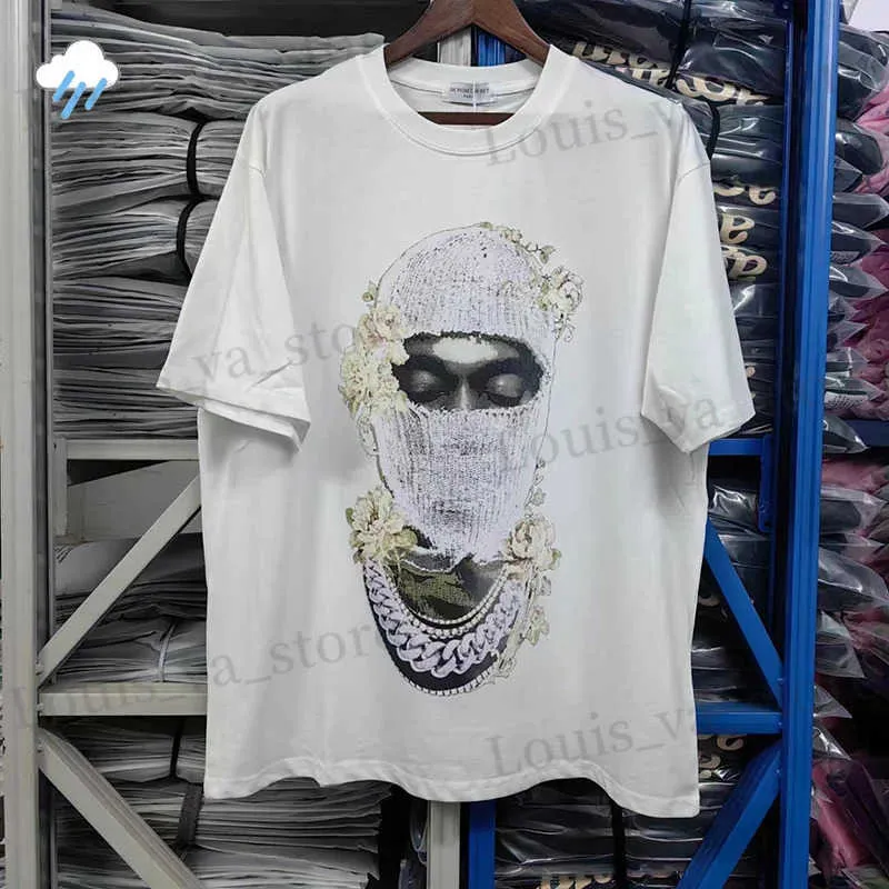 T-shirts voor heren 24SS Hip Hop Hoge kwaliteit IH NOM UH NIT Paris T-shirt Beste Kwaliteit Katoen T Tops Bloemmasker Man Printing T-shirt T240408