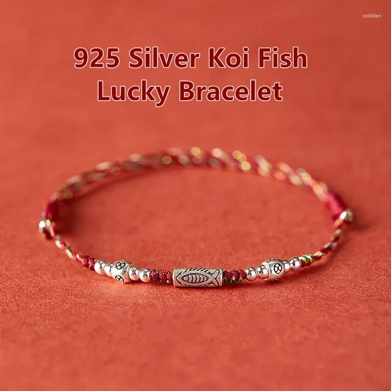 Charm armband hand flätad koi fisk lyckliga armband armband kvinnliga vänner älskares gåva ankletstorlek justering