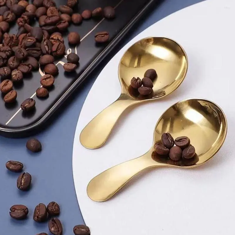 Coffee Scoops 2pcs en acier inoxydable cuillère glacée sucre sucre salé épice court manqué scoop de cuisine outils accessoires