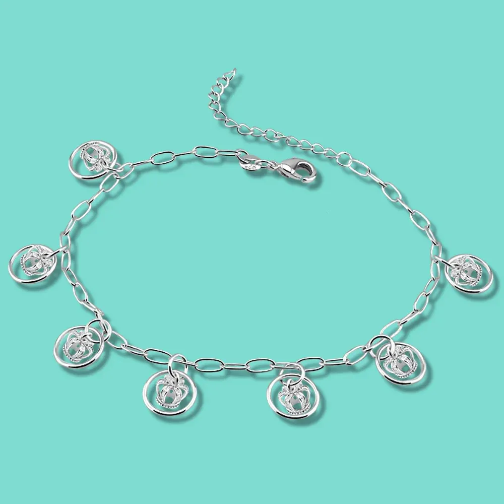 Personalized Princess Crown Anklet 925 Sterling Silver Ankle Bracelet for  Women, Custom Engraved Foot Jewelry, Best Friend Gift