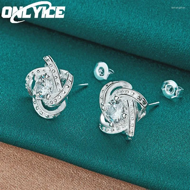 Boucles d'oreilles Fine 925 Boucle d'oreille en argent sterling pour les femmes Crystal Crystal Zircon Party Party Accessoires Fashion Bijoux Cadeau de Noël