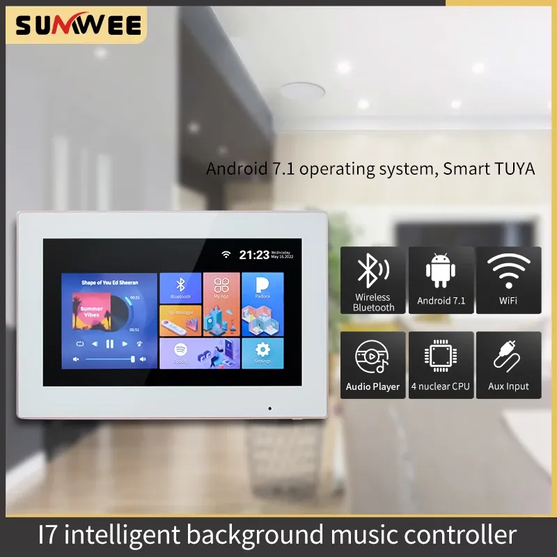 Versterker Tuya Smart Home WiFi Bluetooth -versterker Inwall Sound Audio Aystem Home Theatre System Android 7.1 USB/SD Card Sumwee