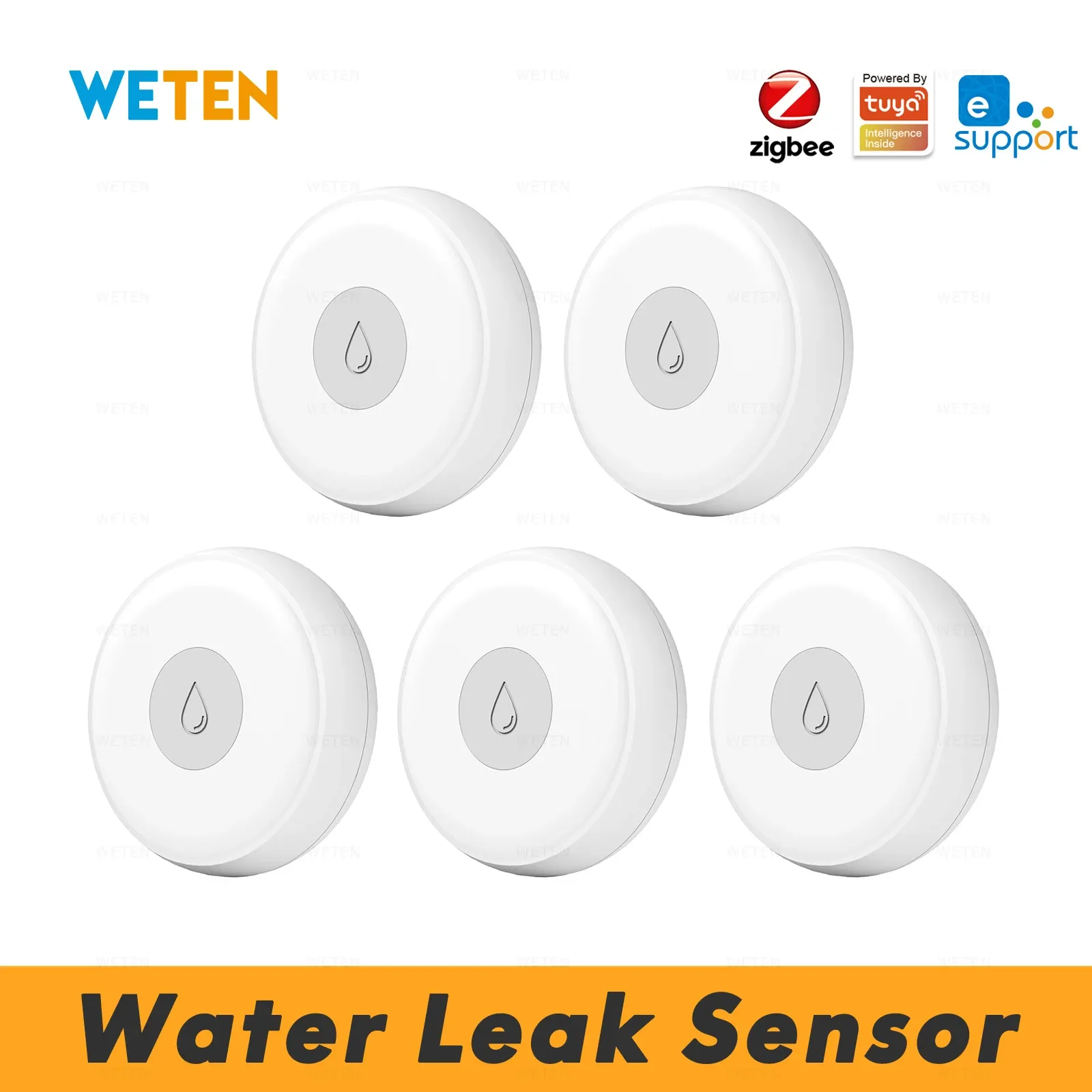 Detector Tuya eWeLink Zigbee Water Leak Alarm Detector Sensor, Work with Sonoff Zigbee Bridge Tuya Hub, Home Assistant via Zigbee2mqtt