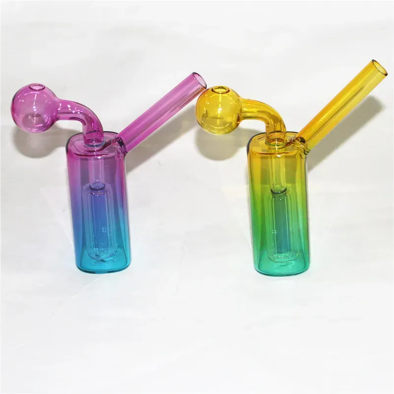 4.72inch Curved smoking pipes Glass Oil Burners Pipes with Different Colored Balancer Water Pipe Bubbler