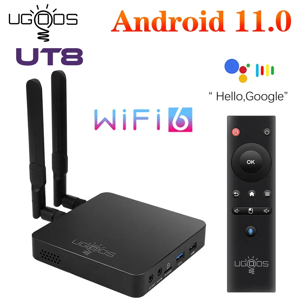 Box 2022 UGOOS UT8 Pro TV Box Android 11 DDR4 8GB RAM 64GB UT8 4GB 32GB RK3568 WiFi6 1000m 4K Media Player UT8 Set Set Top Box