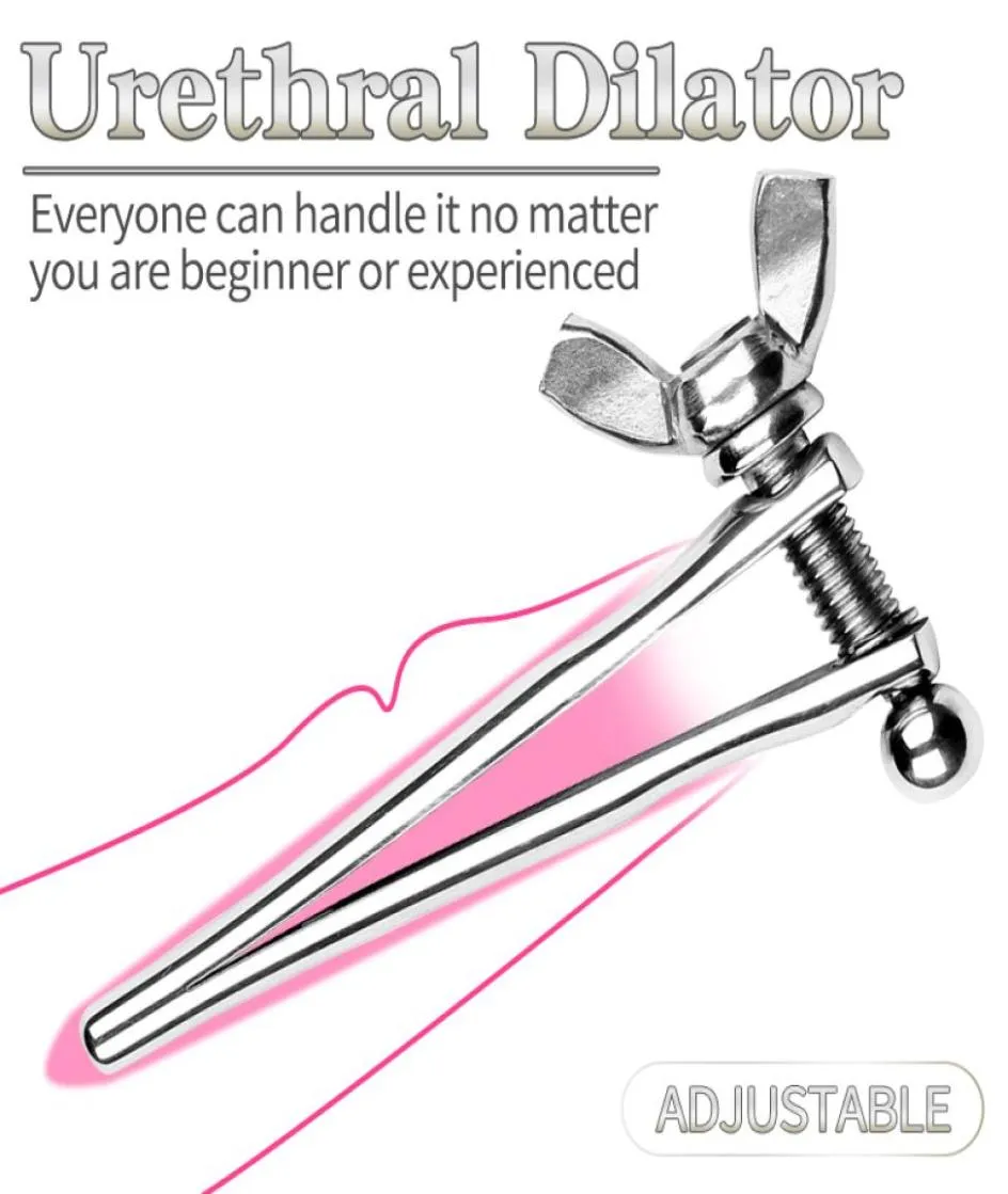 Einstellbare Größe Urethral Dilatator Sounds Slave BDSM Penis -Stecker Einsatz Sounding Stangen Urethra Sexy Spielzeug für Männer Masturbatoren1853145