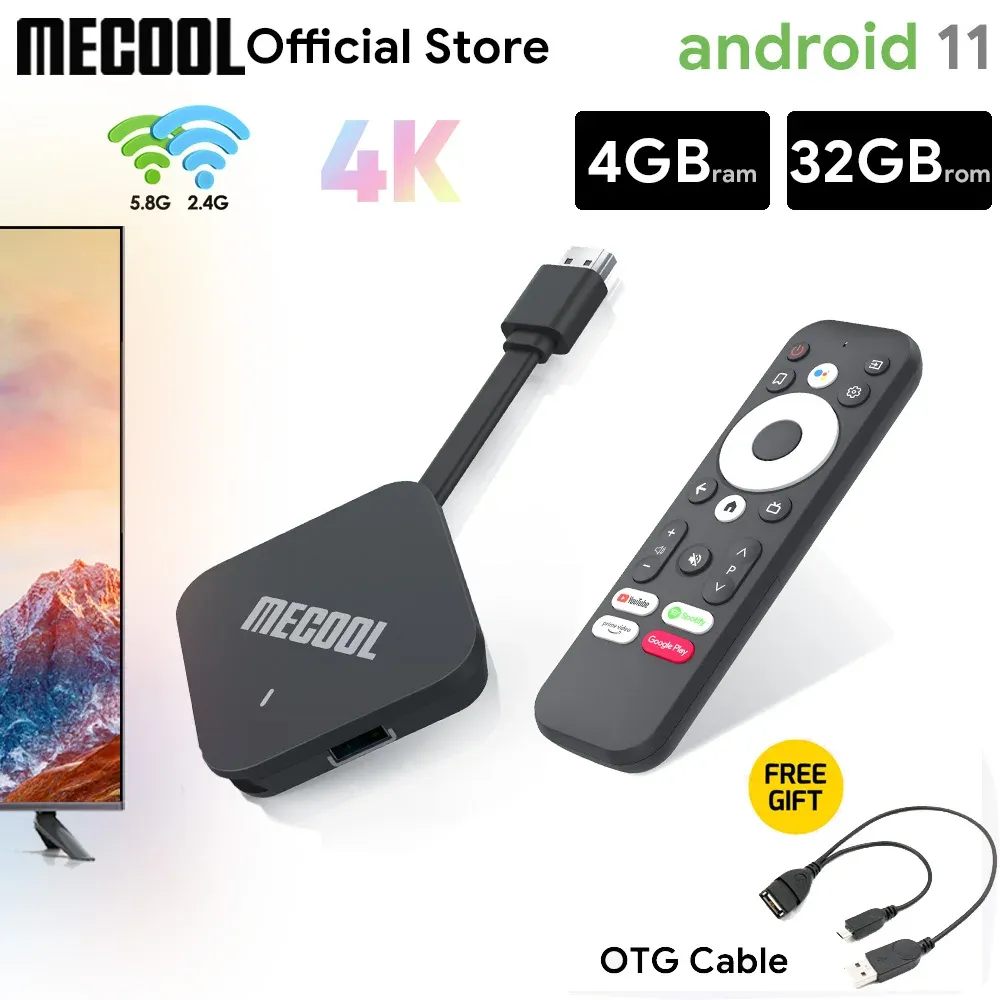 ボックスメクール2021グローバルバージョンKD2 AMLOGIC S905Y4 TV STICK ANDROID 11 4GB 32GBデュアルWiFi Google認定テレビボックスBT 5.0