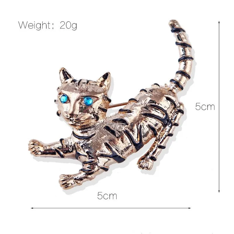 Creative Mountain Cat Brooch Pin For Women Men Enamel Cute Kitten Lapel Pins Party Office Dress Jewelry Gifts