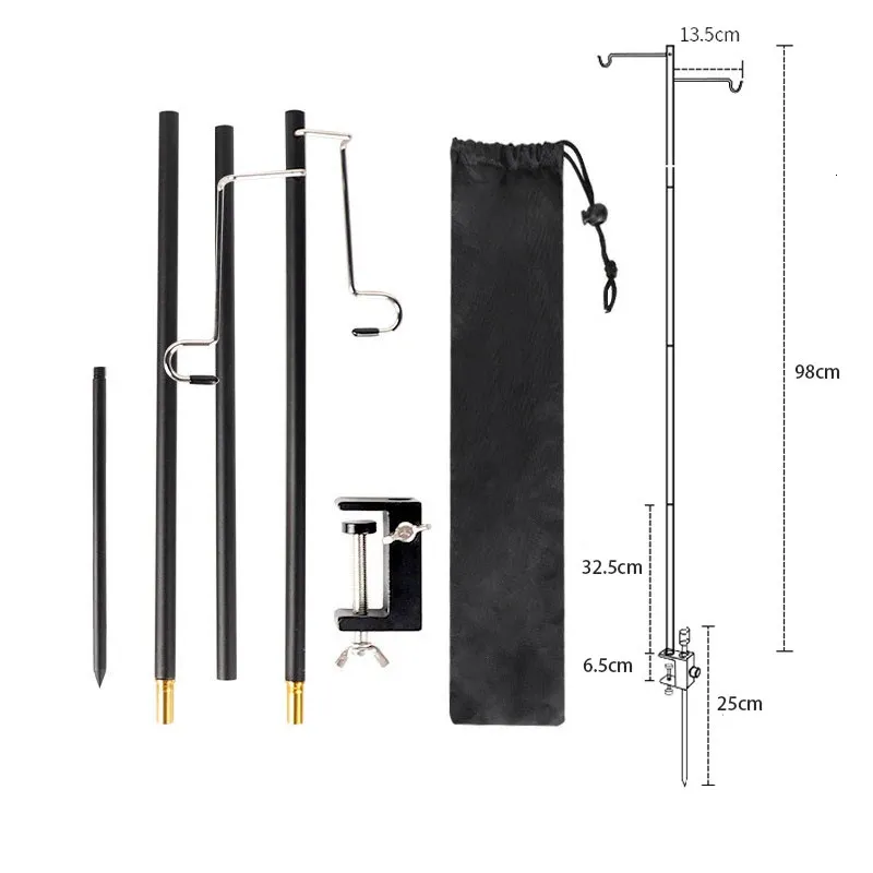 Lámpara de linterna de acampar de aleación de aluminio colgador de luz ultraligero portátil Mesa al aire libre Soporte de fijación de fijación 60325