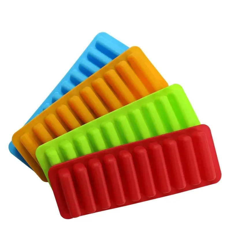 Food Grade 10 Cavity Silicone Bar Ice Cube Tray Ice Cubes Small Rectangle Mold Ice Maker Kitchenfor small ice cube mold