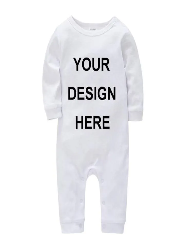 Footies Kavkas Custom Infant Baby Rompers White Black Born Unisex Jumpsuit Onesie Letters Pos Printed Toddler Jumpsuits 024M4416422