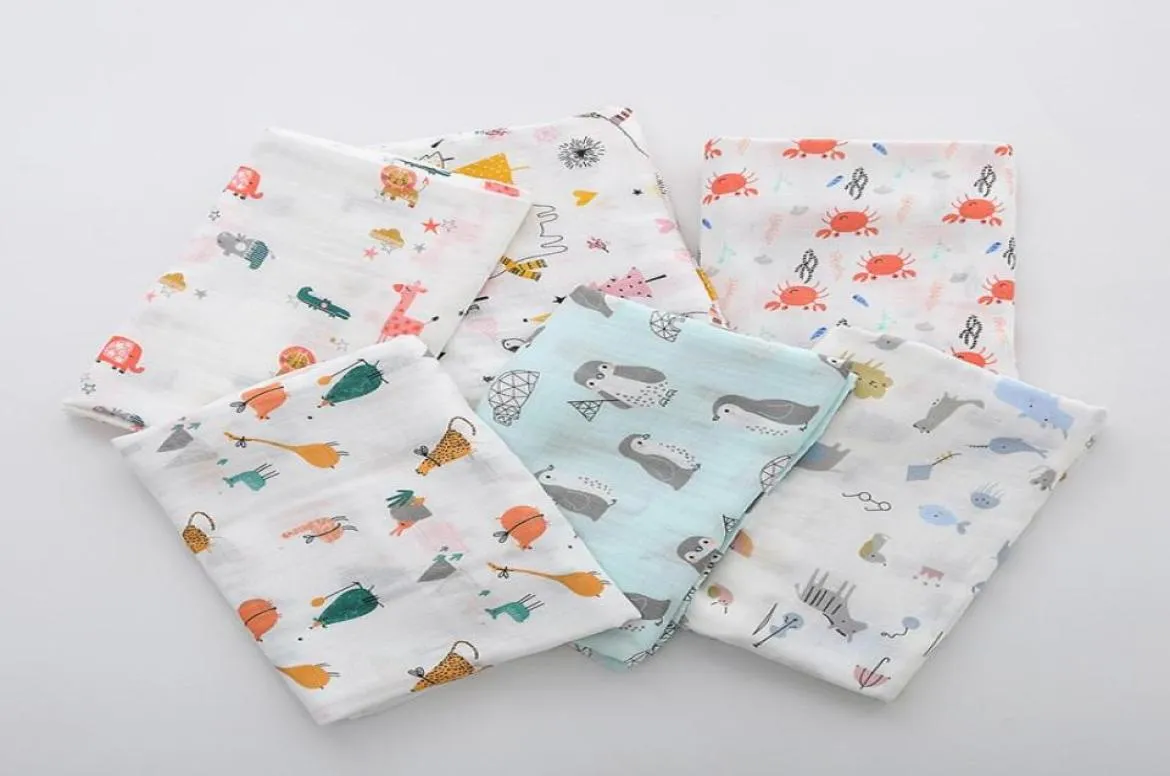 Coton nouveau-né en mousseline en mousseline Swaddle pour les nouveau-nés beaux enveloppes serviette de bain douce couverture bébé Y20010951537433858430