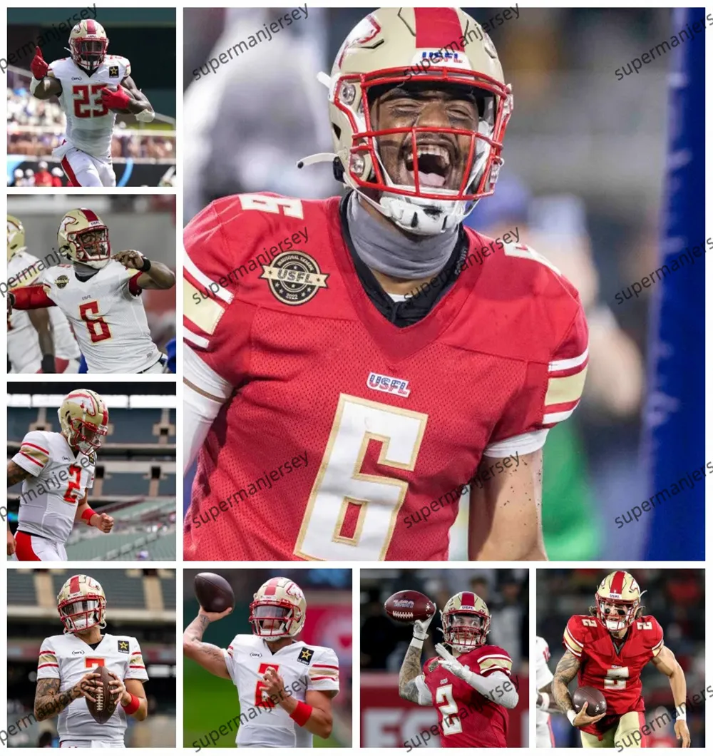 USFL Birmingham Stallions futbol formaları Alex McGough CJ Marable Chunn Tony Brooks-James Emanuel Hall Manasseh Bailey Cameron Hunt Jason Ferris Brandon Aubrey BB