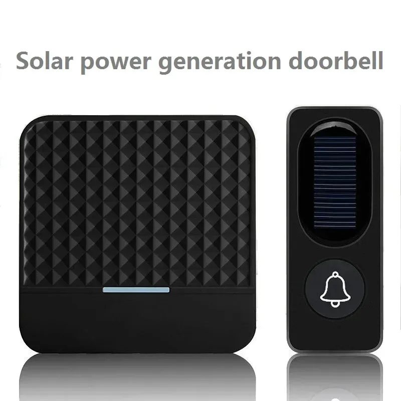 Doorbells Solar Wireless Doorbell Low Power Home IP65 Waterproof 150M Door Bell Chime Outdoor Doorbells solar power charging With Light