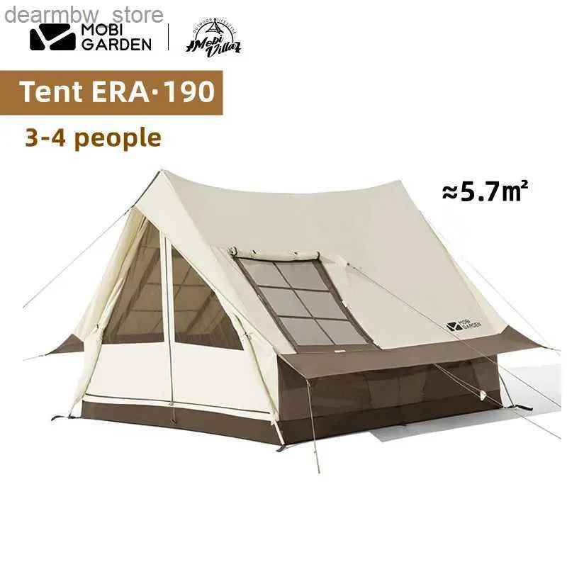 Namioty i schroniska Mobi Garden Tent Znakomity kemping na zewnątrz przenośny wiatroodporny i deszczowy namiot duży okno Cotton Ridge Tent Epoch 190 L48