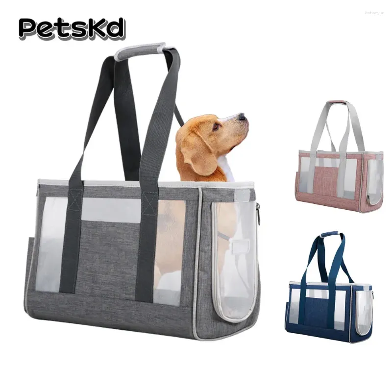 Cat dragers Pet Carrier Breathable Bag voor kleine honden Handtas Transporter Pets draagbare puppy enkele schoudertassen Traval