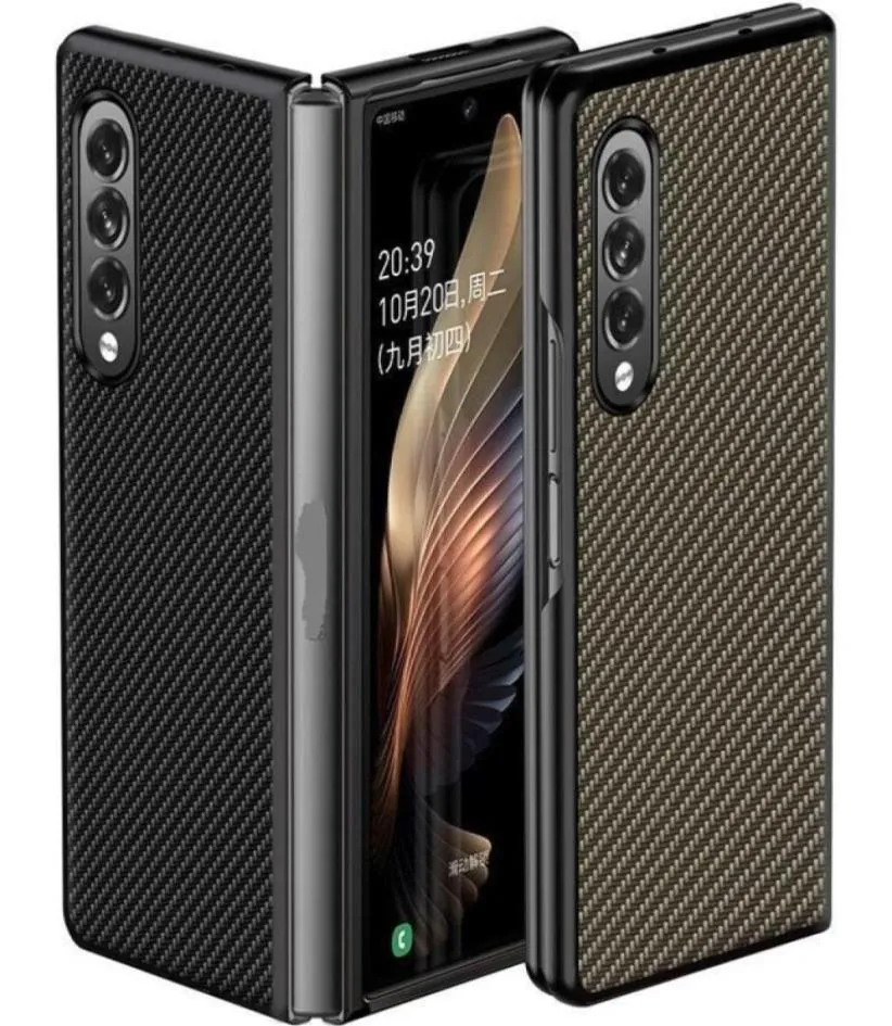 Carbon Fiber Cases For Samsung Galaxy Z Fold 2 3 Fold3 Case Protective Hard Back Cover240s87040072760890