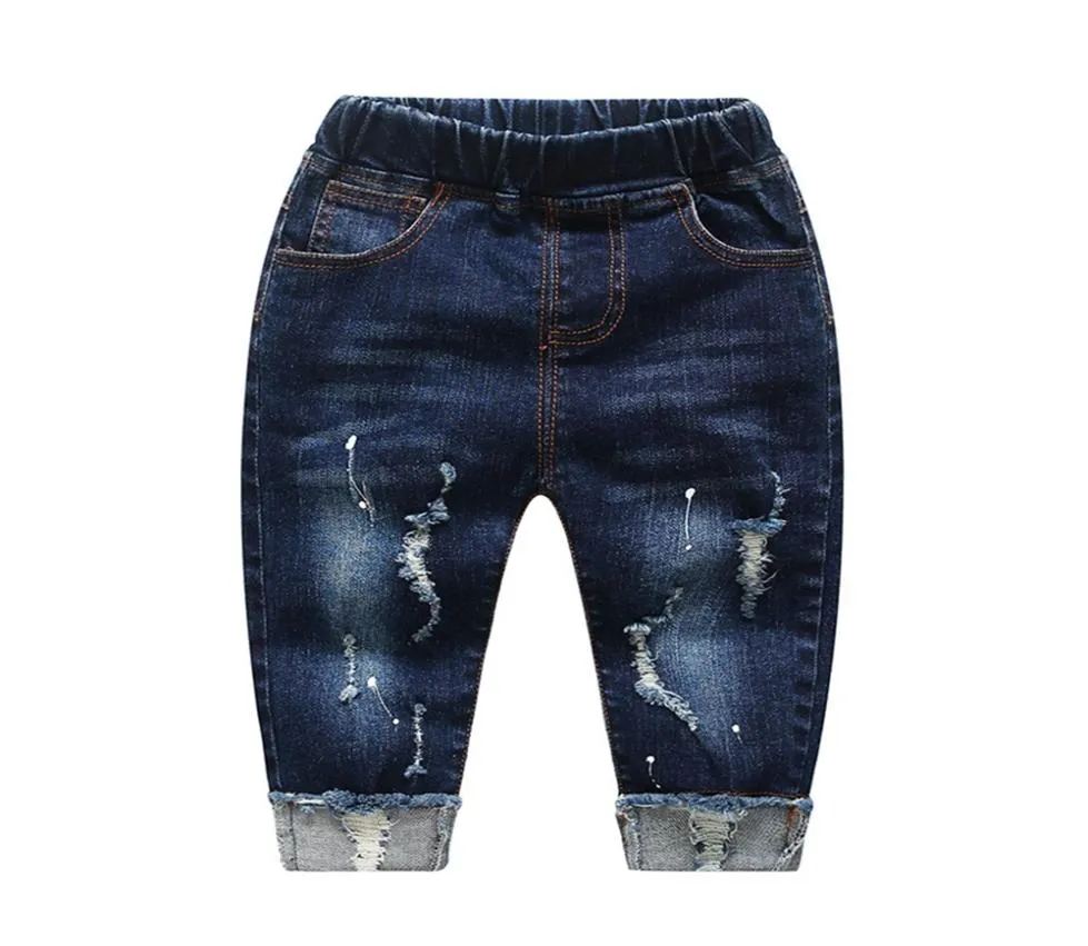 Pantalones de bebé para niños jeans jeans primavera otoño espesor pantalones de mezclilla elástica ropa para niños ropa pequeña nena jeans pantalones 345 j1838650