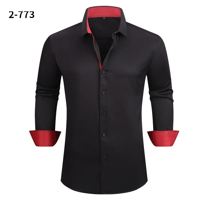 mens black dress shirts long sleeve Paisley Texture Solid Black Button Up Men'sLong Sleeve Dress Shirt by BESPOKE MODA main image 0