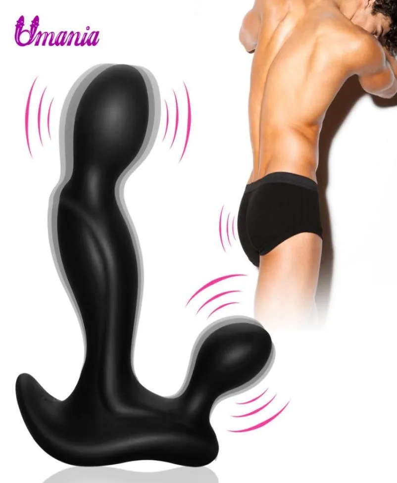 USB -uppladdningsbar silikonprostatmassager för män Gay Sex Toys Waterproof Anal Vibrator Male G Spot Vibe Anal Toys S197062266143